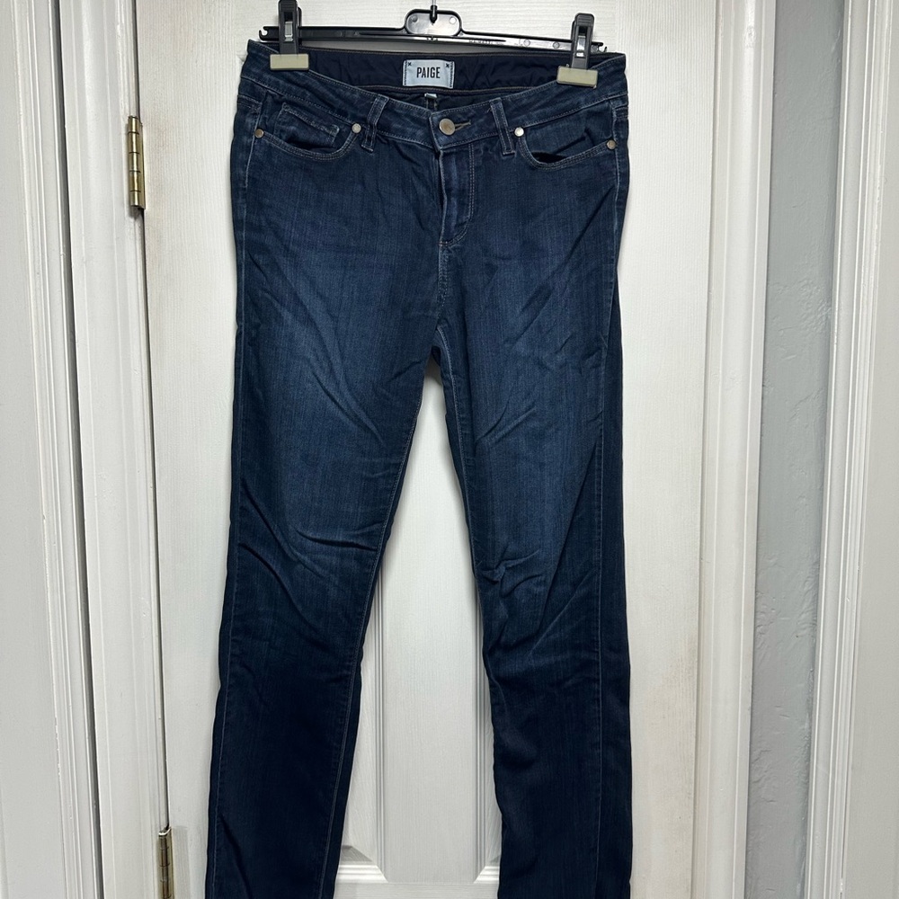 PAIGE Women's Deep Indigo Straight Leg Jeans